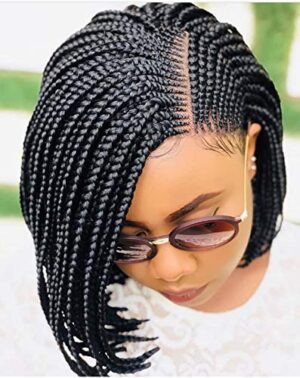 Short cornrow wig cornrow braided wig