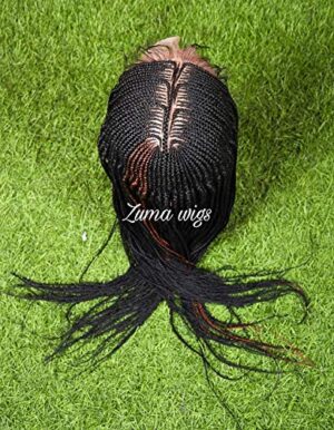 Cornrow wig leaf pattern