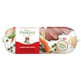 Freshpet Select Slice and Serve Adult Refrigerated Dog Food, Chunky Beef, Vegetable, and Rice Recipe
