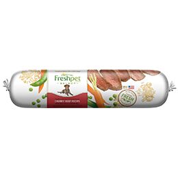 Freshpet Select Slice and Serve Adult Refrigerated Dog Food, Chunky Beef with Vegetables and Brown Rice Recipe